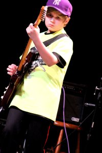 Young guitarist performs with Feel the Noise group at MWSU.